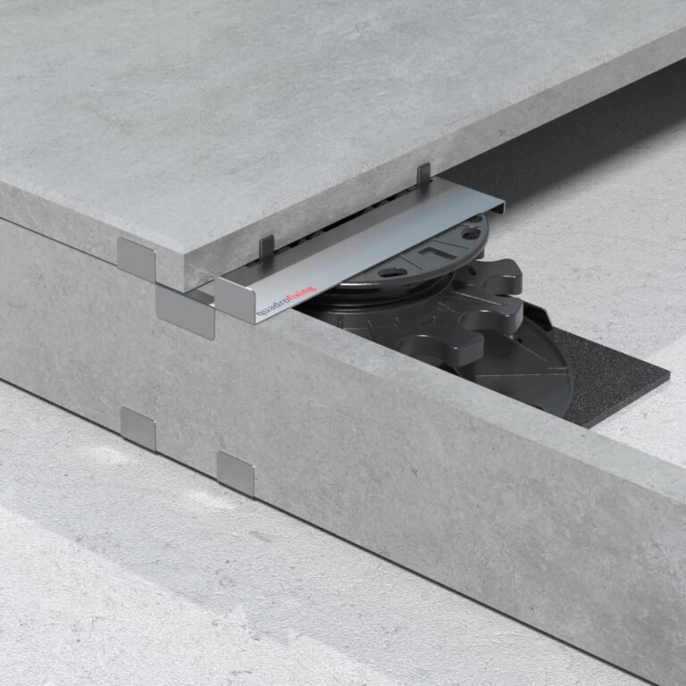 Adjustable paving pedestal supporting a raised patio