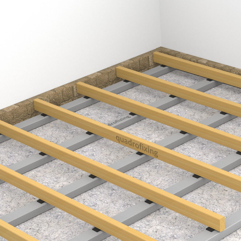 Timber joists forming a decking subframe